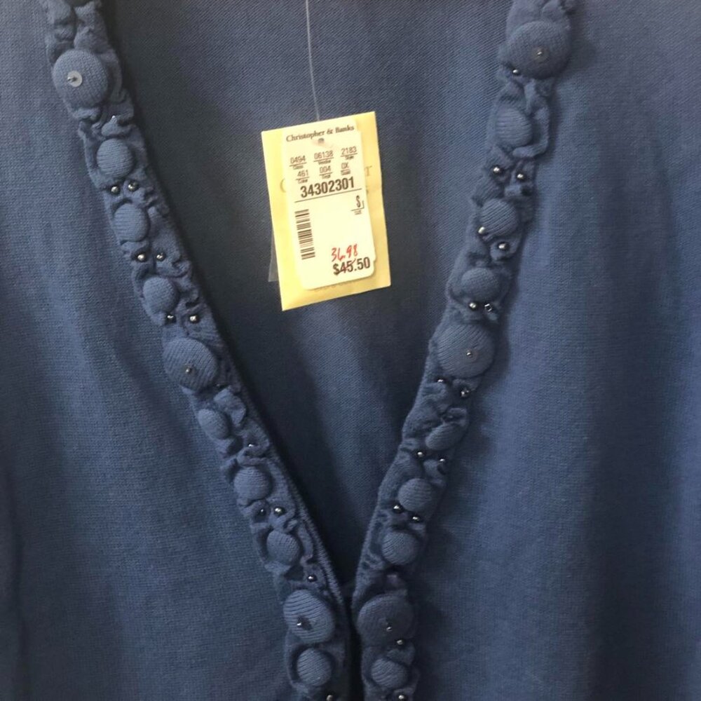 NWT Christopher & Banks  Cotton Knit Jacket- Size Small